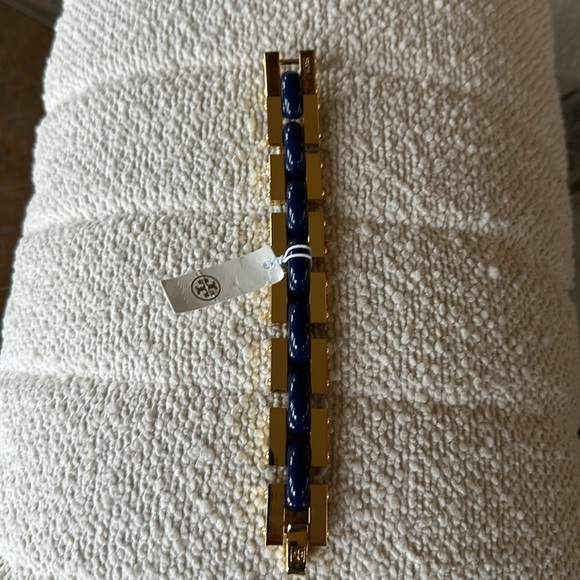 TORY BURCH navy and gold chunky bracelet. NWT - Picture 8 of 15